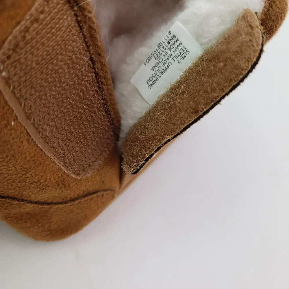 Zac & Evan Infant Baby Size 2 3-6 Months Brown Suede Slipper Boots